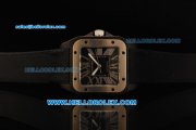 Cartier Santos 100 Swiss ETA 2824 Automatic Movement PVD Case with Black Dial and Steel Bezel