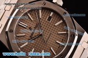 Audemars Piguet Royal Oak Swiss ETA 2824 Automatic Steel Case with Stainless Steel Strap and Brown Grid Dial - 1:1 Original