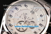 Tag Heuer Mikrograph Chrono Miyota OS10 Quartz Full Steel with White/Grey Dial and Arabic Numeral Markers