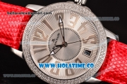 Blancpain Women Ladybird Ultraplate Miyota 9015 Automatic Steel Case with Diamonds Bezel and Silver Dial (G5)