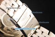 Breitling Chronomat Evolution Chronograph Swiss Valjoux 7750 Automatic Movement Steel Case with Diamond Bezel and Steel Strap
