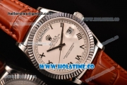 Rolex Day-Date Asia 2813/Swiss ETA 2836/Clone Rolex 3135 Automatic Steel Case with White Dial and Roman Numeral Markers (BP)