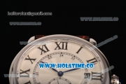 Cartier Rotonde De Asia Manual Winding Steel Case with White Dial and Black Roman Numeral Markers