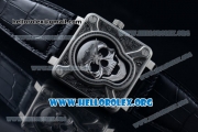 Bell & Ross BR 01 Burning Skull Asia Automatic Steel Case with Skull Dial and Leather Strap - 1:1 Original(AAAF)