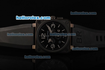 Bell&Ross BR 01-94 Swiss Quartz Movement PVD Case with Black Dial and Black Rubber Strap