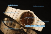 Omega Constellation Co-Axial Swiss ETA 2824 Automatic Full Steel with Brown MOP Dial and Silver Stick Markers-(35mm)