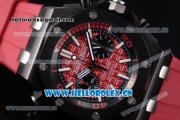 Audemars Piguet Royal Oak Offshore Diver Chrono Miyota OS20 Quartz PVD Case with Red Dial Stick Markers and Red Rubber Strap (EF)