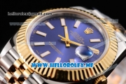 Rolex Datejust II Asia 2813 Automatic Two Tone Case/Bracelet with Blue Dial and Stick Markers (BP)