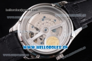 IWC Portuguese Tourbillon Asia ST25 Automatic Steel Case with White Dial Arabic Numeral Markers and Black Leather Strap