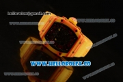 Richard Mille RM027-03 Miyota 9015 Automatic PVD Case with Black Dial and Yellow Nylon Strap