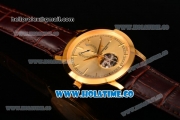 Vacheron Constantin Patrimony Tourbillon Swiss ETA 2824 Automatic Yellow Gold Case with Stick Markers and Gold Dial