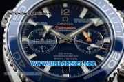 Omega Seamaster Planet Ocean Chrono Clone Omega 9300 Automatic Steel Case with Blue Dial and Stainless Steel Bracelet (EF)