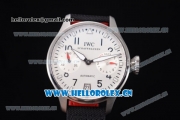IWC Big Pilot DFB Limited Edition Clone IWC Original 51011 Automatic Steel Case with White Dial Black Leather Strap and Arabic Numeral/Stick Markers - 1:1 Original (ZF)