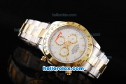 Rolex Daytona II Automatic Movement Two Tone with Stick Markers and White Dial