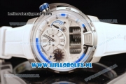 HYT H1 Iceberg Clone HTY Cal.101 Manual Winding Steel Case with White Dial and White Rubber Strap