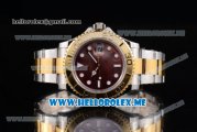 Rolex Yacht-Master 40 Clone Rolex 3135 Automatic Two Tone Case/Bracelet with Green MOP Dial and Dot Markers (BP)
