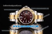 Rolex Yacht-Master 40 Clone Rolex 3135 Automatic Two Tone Case/Bracelet with Green MOP Dial and Dot Markers (BP)