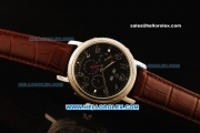 Vacheron Constantin Patrimony Automatic Steel Case with Black Dial and Brown Leather Strap
