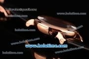 Cartier Rotonde Asia ST17 Automatic Rose Gold Case with Black Leather Strap and Brown Dial