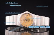 Omega Constellation Co-Axial Swiss ETA 2836 Automatic Full Steel Case with Yellow Dial and Diamond Markers