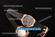 Audemars Piguet Royal Oak Offshore Chrono Clone AP Calibre 3126 Automatic Rose Gold Case with Black Dial PVD Bezel and White Stick Markers (EF)