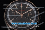 Omega Speedmaster Moonwatch Co-axial Chronograph Clone Omega 9300 Automatic Steel Case with Grey Dial Stick Markers and Black Leather Strap - 1:1 Original (EF)