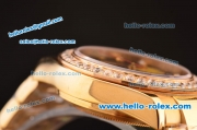 Rolex Daytona Swiss Valjoux 7750-SHG Automatic Gold Case/Strap with Diamond Bezel - Black Dial