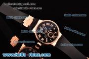 Ulysse Nardin Maxi Marine Power Reserve Asia ST25 Automatic Rose Gold Case with Black Rubber Strap Black Dial Roman Markers