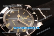Rolex Submariner Vintage Asia 2813 Automatic Steel Case with Black Dial and Black Nylon Strap