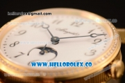 Breguet Classique Miyota 9015 Automatic Yellow Gold Case with White Dial Black Leather Strap and Arabic Numeral Markers