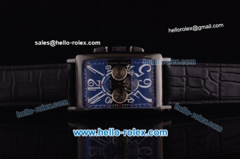 Franck Muller Long Island Chronograph Miyota Quartz Movement PVD Case with Black Dial and White Numeral Markers