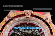 Richard Mille RM 60-01 Asia 2813 Automatic Rose Gold Case with Skeleton Dial and Red Rubber Strap Rose Gold Bezel (EF)