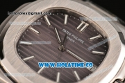 Patek Philippe Nautilus Miyota 9015 Automatic Steel Case with White Stick Markers and Grey Dial (BP)