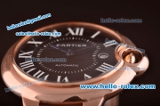 Cartier Ballon Bleu Asia 2813 Automatic Rose Gold Case/Strap with Black Dial - ETA Coating