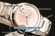 Cartier Ballon Bleu De Medium Swiss ETA 2671 Automatic Steel Case Pink Dial Roman Numeral Markers and Steel Bracelet - 1:1 Original