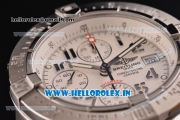 Breitling Avenger Chrono Swiss Valjoux 7750-SHG Automatic Stainless Steel Case Numeral Markers with Stainless Steel Strap and White Dial