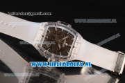 Hublot MP-06 Senna Chrono OS20 Quartz Rubber Case with Skeleton Dial and White Rubber Strap