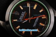 Rolex Milgauss Automatic Movement PVD Case with Black Dial and Stick Markers-Nylon Strap