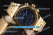 Audemars Piguet Royal Oak Miyota Quartz Yellow Gold Case/Bracelet with Blue Dial and Stick Markers