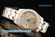 Rolex Datejust Automatic Movement Full Steel with Double Row Diamond Bezel - White Dial