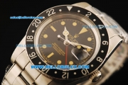 Rolex GMT-Master Swiss ETA 2846 Automatic Movement Steel Case with Black Dial and Black Ceramic Bezel