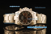 Rolex Daytona Swiss Valjoux 7750 Automatic Movement Full Steel with Coffee Dial and White Numeral Markers