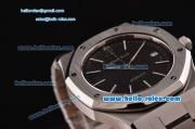 Audemars Piguet Royal Oak Swiss ETA 2836 Automatic Steel Case with Stick Markers Black Dial and Stainless Steel Strap