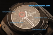 Hublot King Power Chronograph Swiss Valjoux 7750 Automatic Movement PVD Case with Black Bezel and Black Rubber Strap