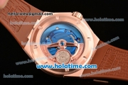 IWC Ingenieur Asia ST Automatic Rose Gold Case with Brown Rubber Strap Stick Markers and Brown Dial