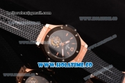 Hublot Big Bang Swiss Tourbillon Automatic Movement Rose Gold Case with Black Dial and Black Rubber Strap (PK)