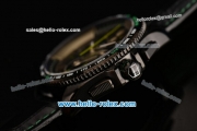 Tag Heuer Grand Carrera Calibre 36 RS Caliper Chrono Miyota OS20 Quartz PVD Case with Black Leather Strap Green Second Hand and Black Dial - 7750 Coating