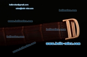 Cartier Ballon Bleu De Swiss ETA 2836 Automatic Rose Gold Case/Bezel with Brown Leather Strap Brown Dial Roman Markers