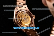 Rolex Datejust Swiss ETA 2671 Automatic Rose Gold Case with Pink Dial Diamonds Markers and Rose Gold Bracelet (BP)