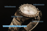 Rolex Daytona Chronograph Swiss Valjoux 7750 Automatic Movement PVD Case with Diamond Markers and PVD Strap